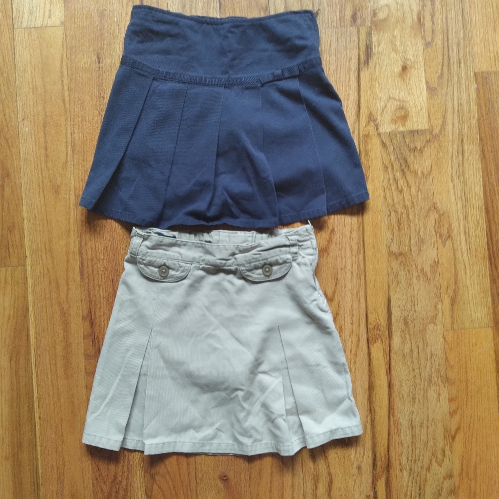 French Toast Girls Sz7 School Uniform Skorts Navy Khaki Bundle